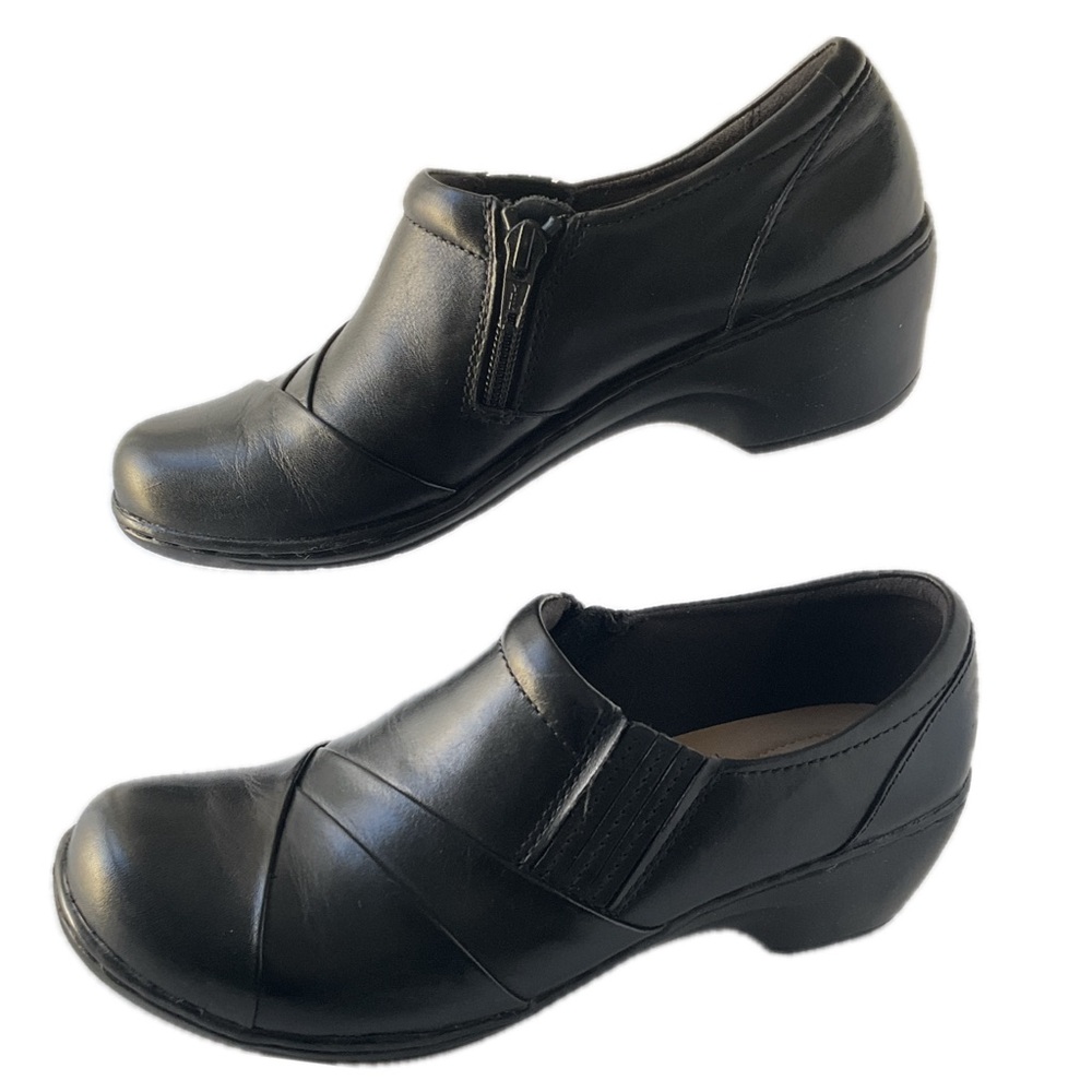 Clarks Channing Essa 6.5 M Black Leather slip on